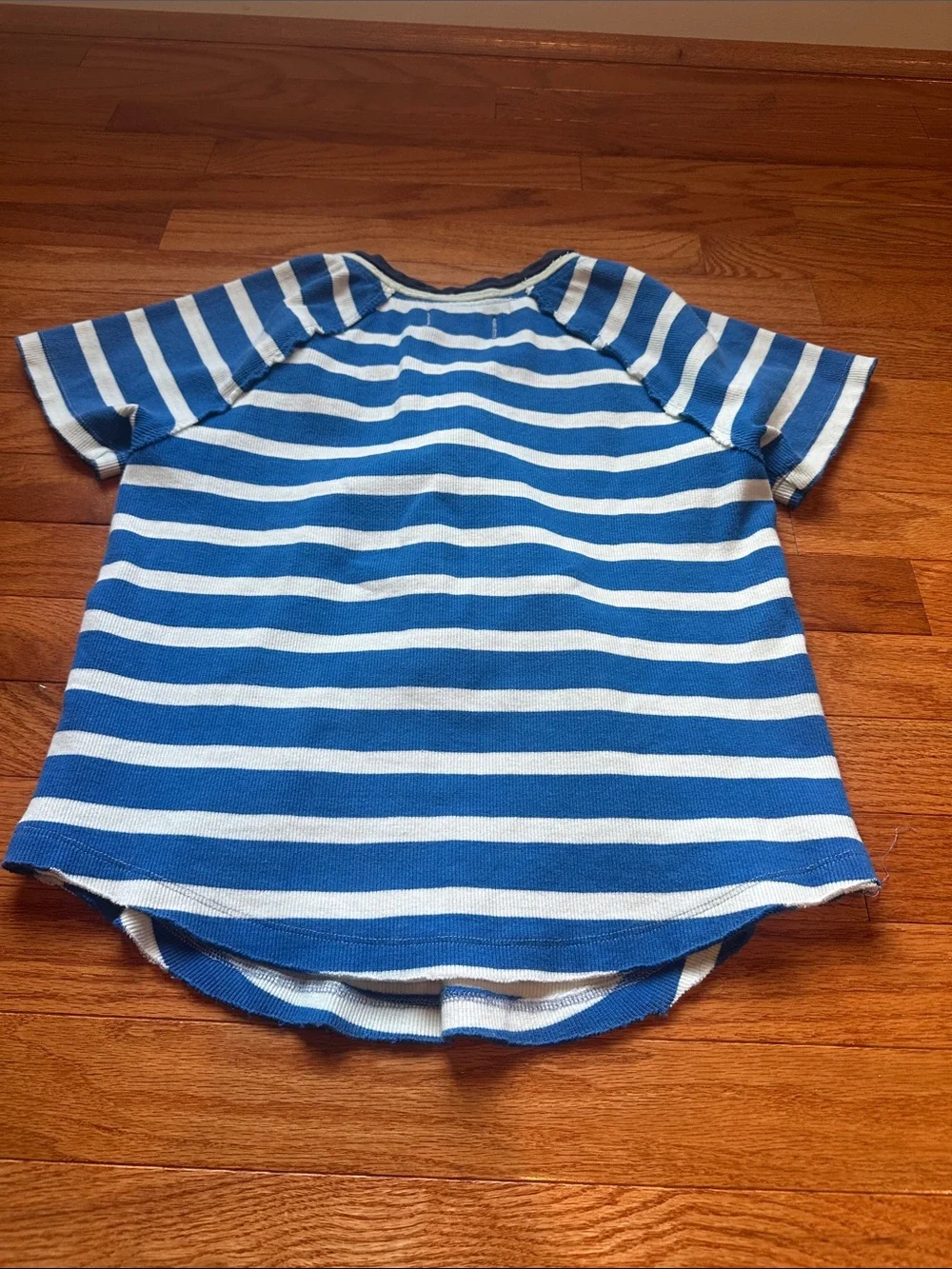 Free People Striped Henley Tee - Blue & White